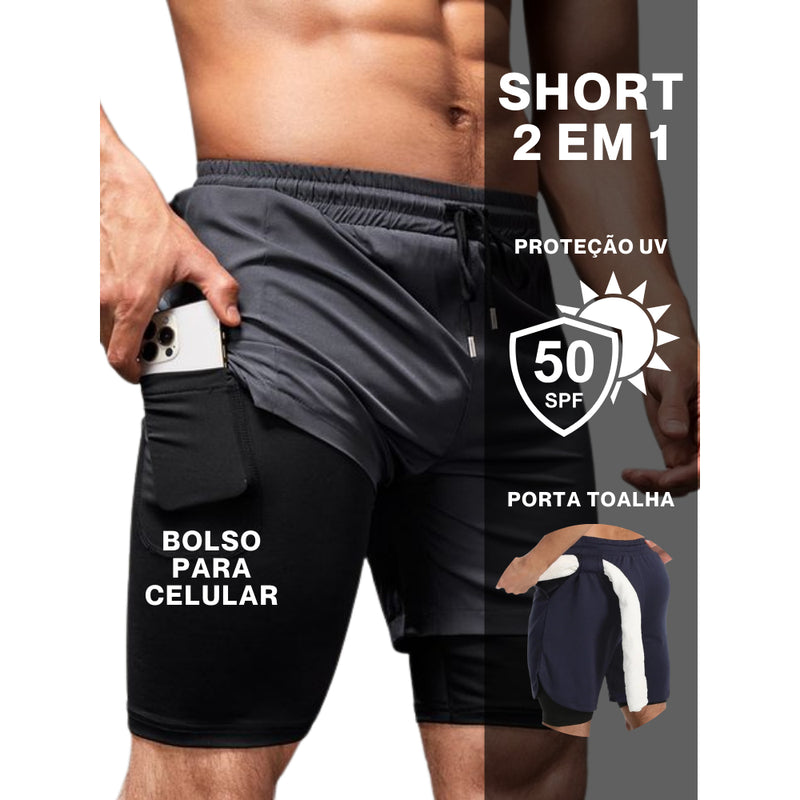 Kit 3 Shorts Masculino Dryfit Compressão