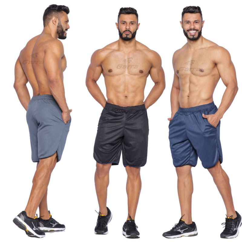 Kit 3 Bermudas Masculinas Corrida Academia