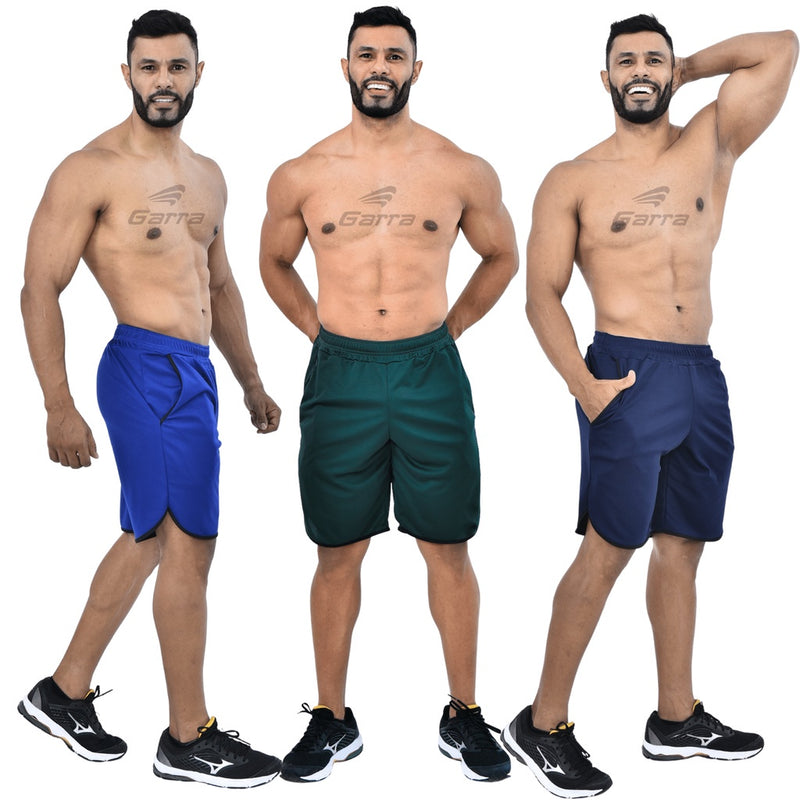 Kit 3 Bermudas Masculinas Corrida Academia